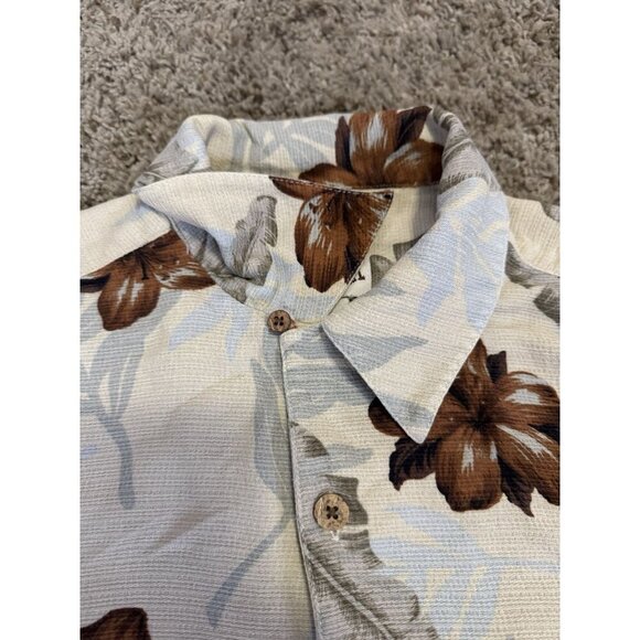 VTG BANANA CABANA 100% Silk Floral Hawaiian Button Shirt Beach Surf Resort XL - Picture 5 of 9